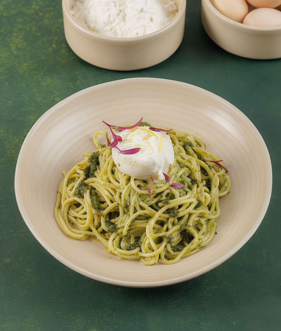 Pesto Mozarella Spagetti