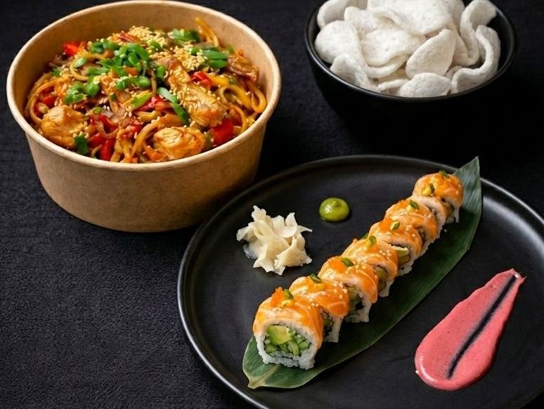 Tavuklu Noodle+Philadelphia Roll+Karides Cips